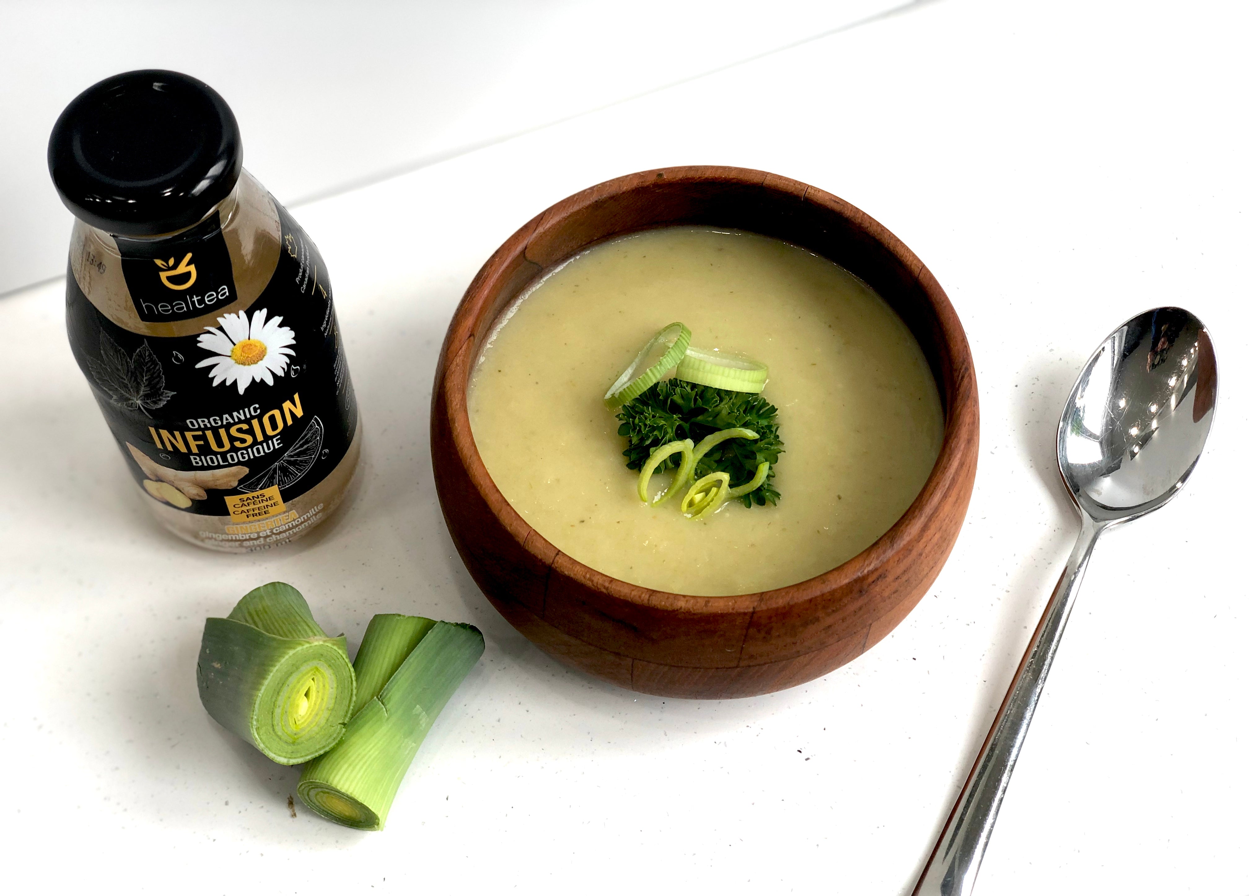 Potage poireaux et choux-fleurs